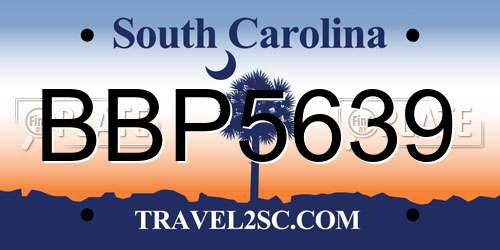 BBP5639 South Carolina License Plate