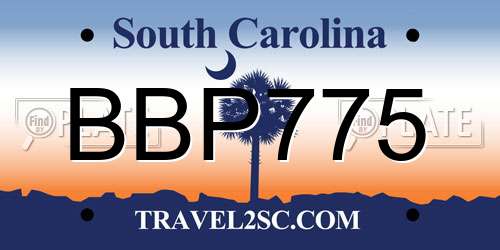 BBP775 South Carolina License Plate