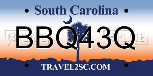 BBQ43Q South Carolina License Plate