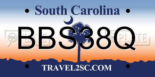 BBS38Q South Carolina License Plate