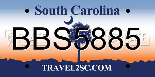 BBS5885 South Carolina License Plate