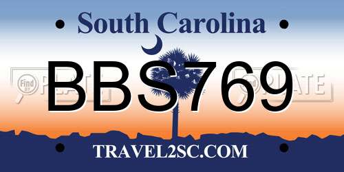 BBS769 South Carolina License Plate