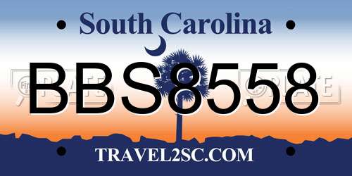 BBS8558 South Carolina License Plate