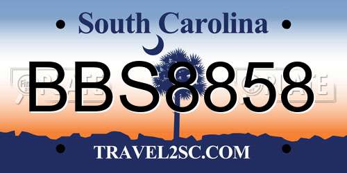 BBS8858 South Carolina License Plate