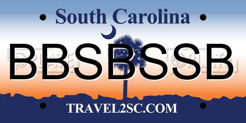 BBSBSSB South Carolina License Plate