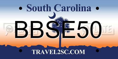 BBSE50 South Carolina License Plate