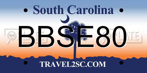 BBSE80 South Carolina License Plate