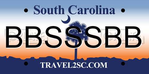 BBSSSBB South Carolina License Plate