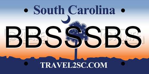 BBSSSBS South Carolina License Plate