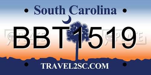 BBT1519 South Carolina License Plate