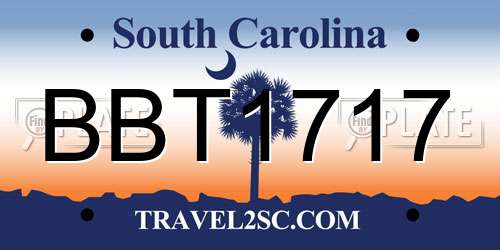 BBT1717 South Carolina License Plate