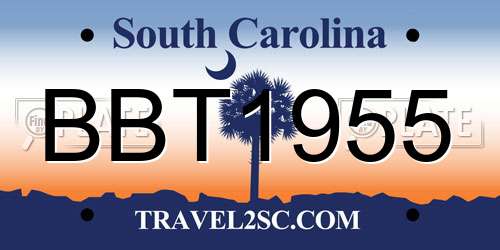 BBT1955 South Carolina License Plate
