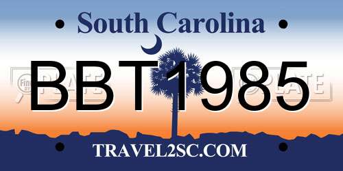 BBT1985 South Carolina License Plate
