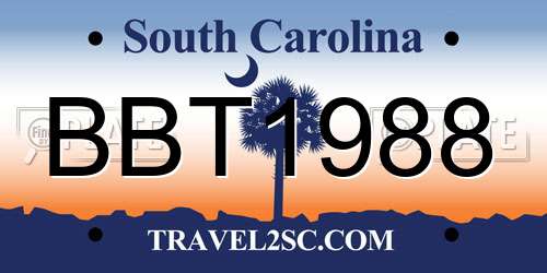 BBT1988 South Carolina License Plate