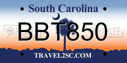 BBT850 South Carolina License Plate