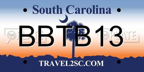 BBTB13 South Carolina License Plate