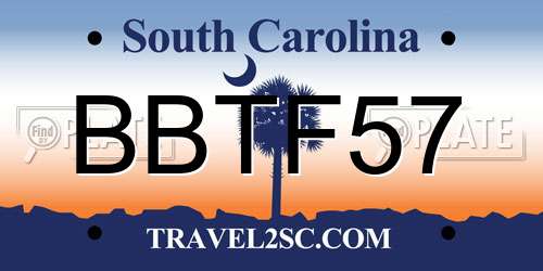 BBTF57 South Carolina License Plate