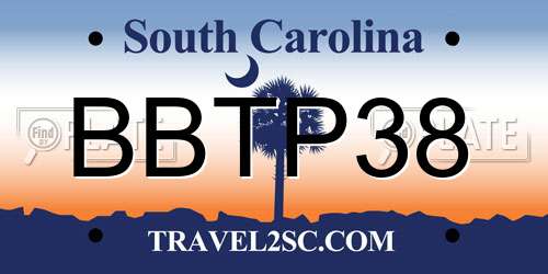BBTP38 South Carolina License Plate