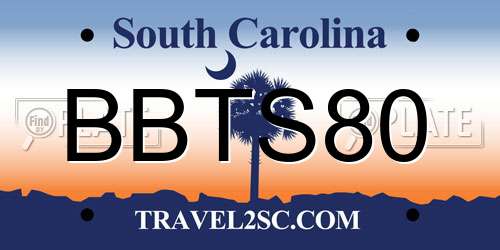 BBTS80 South Carolina License Plate