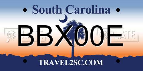 BBX00E South Carolina License Plate