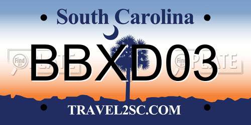 BBXD03 South Carolina License Plate