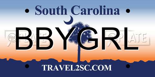 BBYGRL South Carolina License Plate