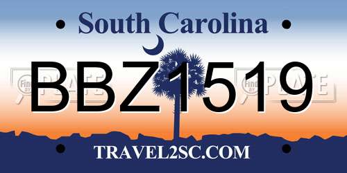 BBZ1519 South Carolina License Plate