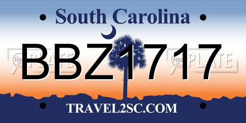BBZ1717 South Carolina License Plate