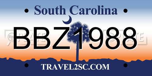 BBZ1988 South Carolina License Plate