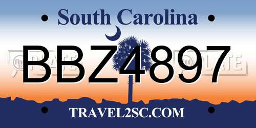 BBZ4897 South Carolina License Plate