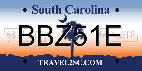 BBZ51E South Carolina License Plate
