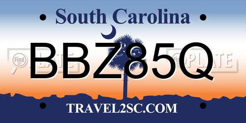 BBZ85Q South Carolina License Plate