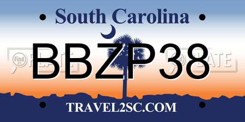 BBZP38 South Carolina License Plate