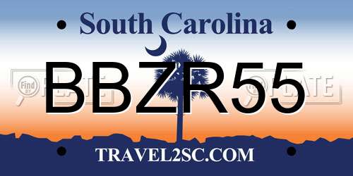BBZR55 South Carolina License Plate