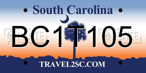 BC1T105 South Carolina License Plate