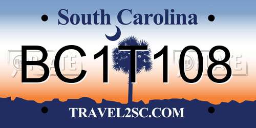 BC1T108 South Carolina License Plate