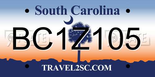 BC1Z105 South Carolina License Plate