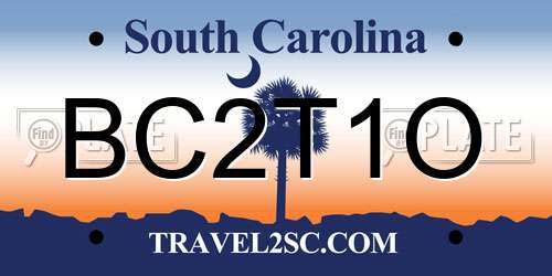 BC2T1O South Carolina License Plate