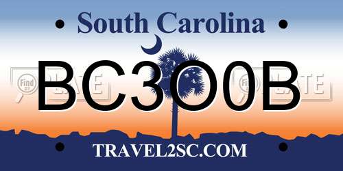 BC3O0B South Carolina License Plate