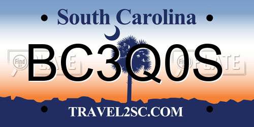 BC3Q0S South Carolina License Plate