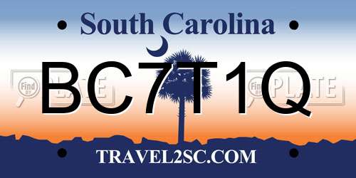 BC7T1Q South Carolina License Plate
