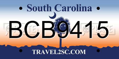 BCB9415 South Carolina License Plate