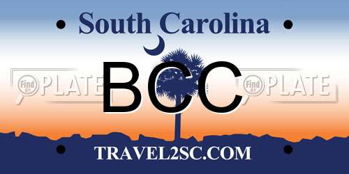 BCC South Carolina License Plate