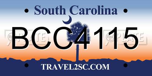 BCC4115 South Carolina License Plate