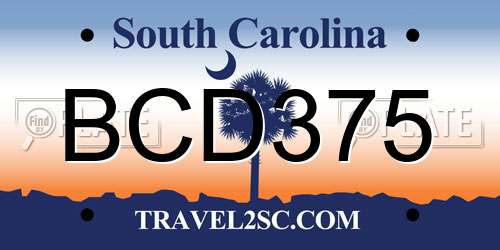 BCD375 South Carolina License Plate