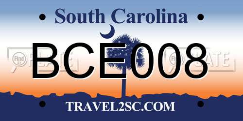 BCE008 South Carolina License Plate