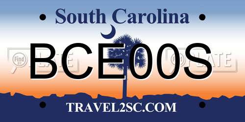 BCE00S South Carolina License Plate