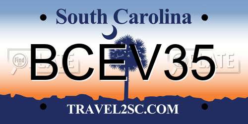 BCEV35 South Carolina License Plate