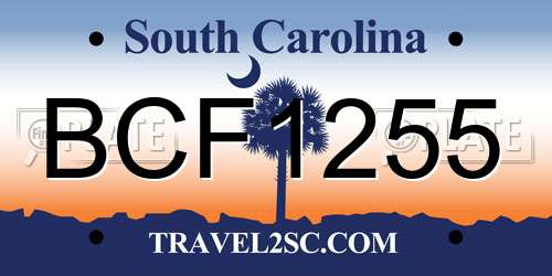 BCF1255 South Carolina License Plate