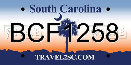 BCF1258 South Carolina License Plate